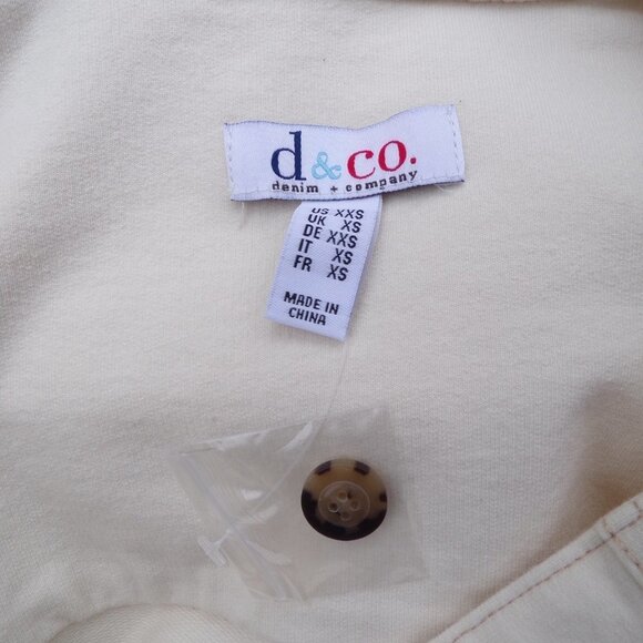 D & Co  Women's Stretchy Beige Jacket Button Front Women’s Size XXS. NWOT. - Picture 8 of 10